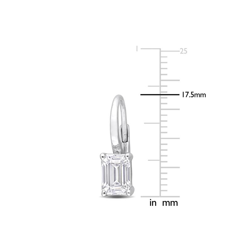 Lab-Created Moissanite Lever-Back Earrings in Sterling Silver (2 ct. dew) – Image 4 of 4