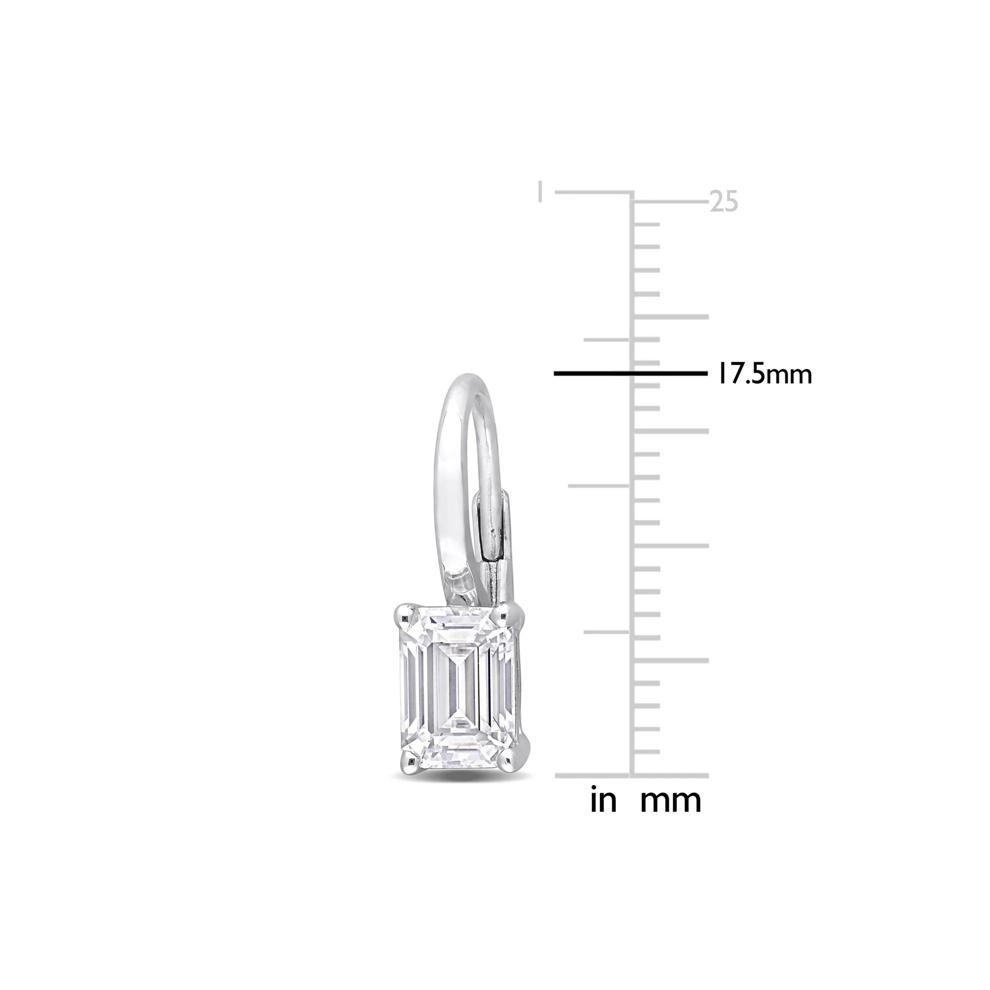 Lab-Created Moissanite Lever-Back Earrings in Sterling Silver (2 ct. dew) – Image 4 of 4