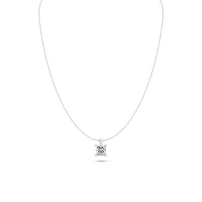 Lab Grown Diamond Princess-Cut Pendant Necklace in 10K White Gold (4 ct. tw.)
