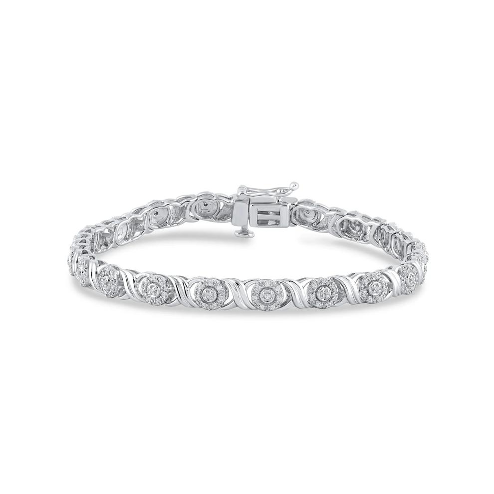 Diamond Link Bracelet in Sterling Silver, 7" (1/2 ct. tw.) – Image 1 of 2