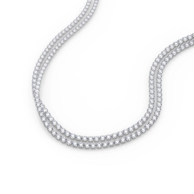 Lab Grown Diamond Double Row Necklace in 14K White Gold &#40;50 ct. tw.&#41; – Image 3 of 4