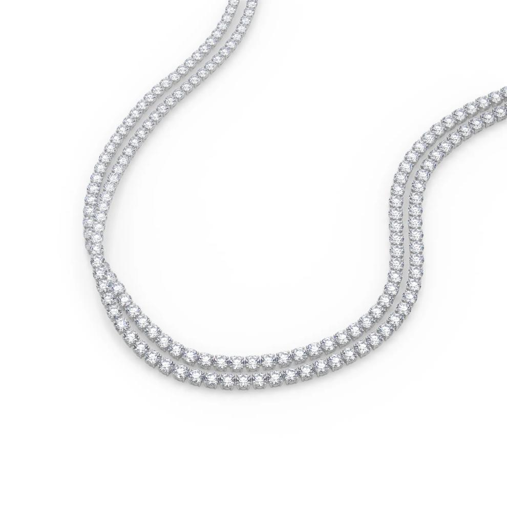 Lab Grown Diamond Double Row Necklace in 14K White Gold (50 ct. tw.) – Image 3 of 4