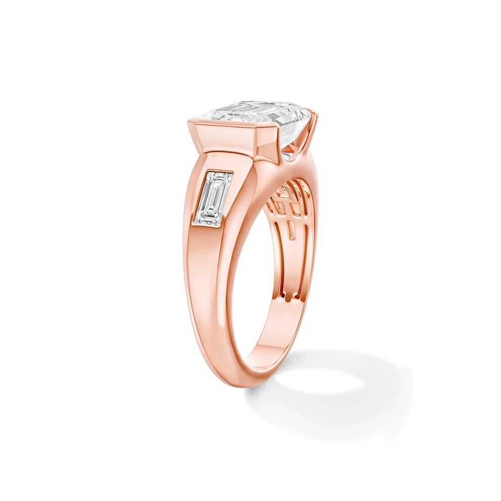 Lennox Lab Grown Diamond Emerald-Cut Center in 14K Rose Gold (3 3/8 ct. tw.) – Image 3 of 4