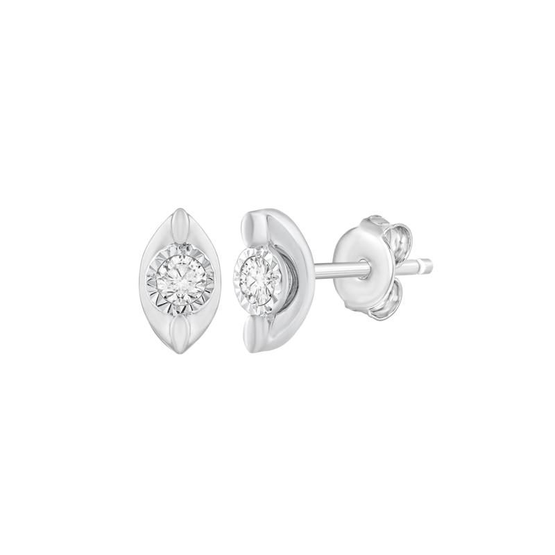 Diamond Earrings in 10K White Gold &#40;1/10 ct. tw.&#41; – Image 1 of 1