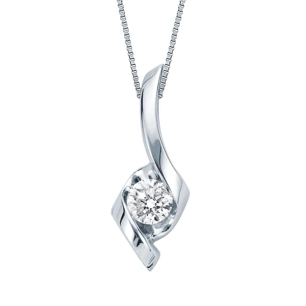 1/5 ct. tw. Diamond Pendant in 14K White Gold  – Image 1 of 3