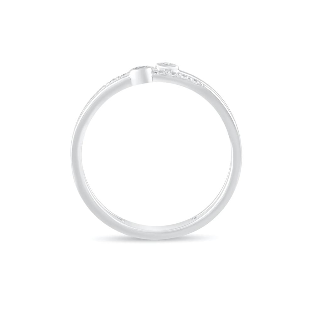 Diamond Double Row Ring in Sterling Silver (1/10 ct. tw.) – Image 2 of 4