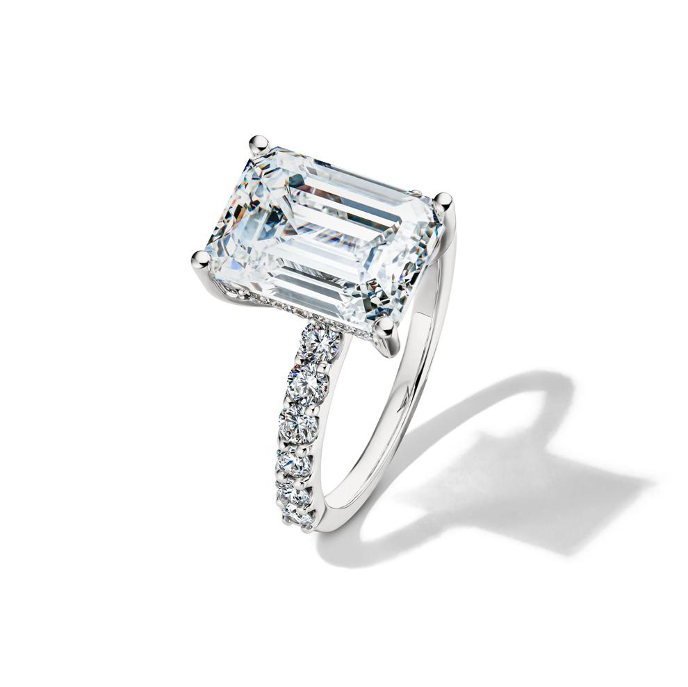 Lab Grown Diamond Emerald-Cut Engagement Ring in 14K White Gold (7 3/4 ct. tw.) – Image 4 of 4