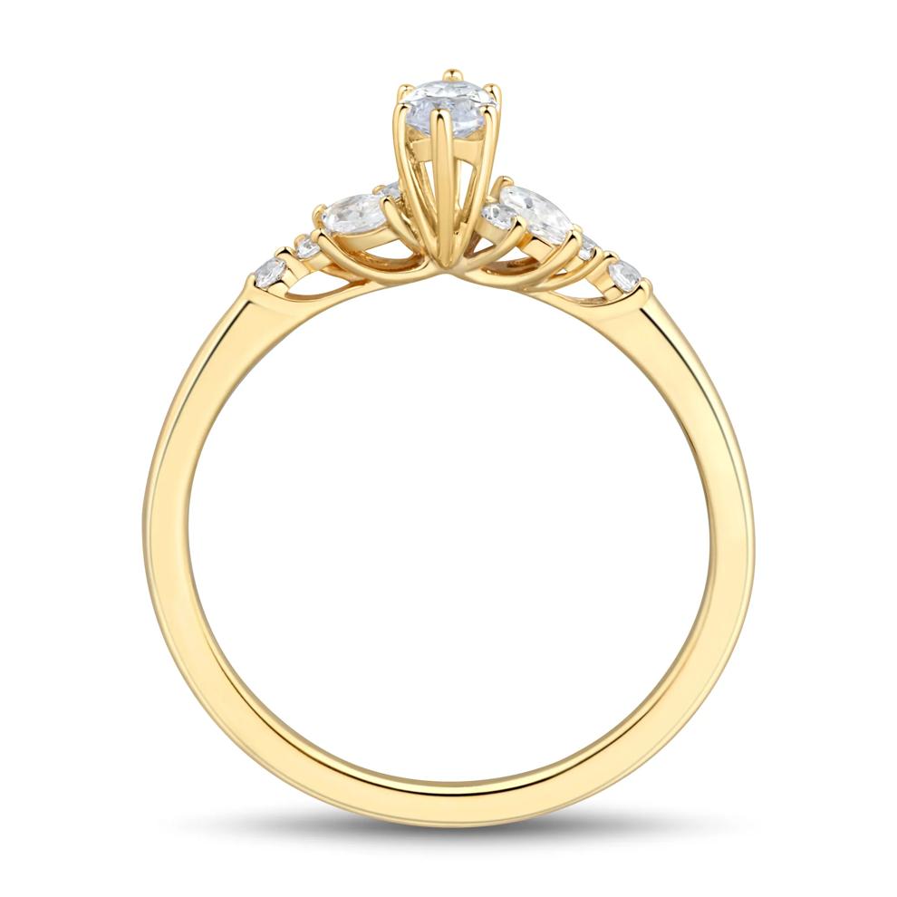 Lab Grown Diamond Marquise Center Promise Ring in 10K Yellow Gold (1/2 ct. tw.) – Image 3 of 3
