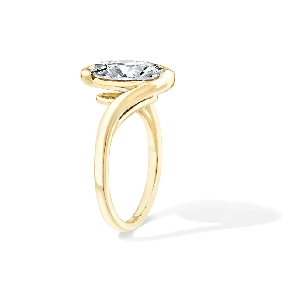 Lab Grown Diamond Oval Solitaire Engagement Ring in 14K Yellow Gold (3 ct.) – Image 3 of 4