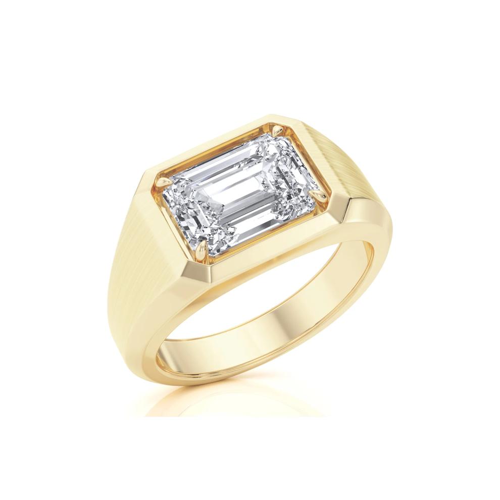 Lab Grown Diamond Emerald-Cut Solitaire Ring in 14K Yellow Gold (3 ct. tw.) – Image 5 of 5