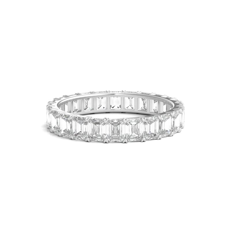 Emerald-Cut Diamond Wedding Band with Eternity Setting in 14K White Gold &#40;3 ct. tw.&#41; – Image 1 of 3