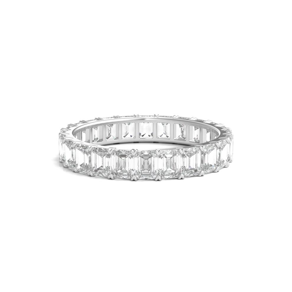Emerald-Cut Diamond Wedding Band with Eternity Setting in 14K White Gold (3 ct. tw.) – Image 1 of 3