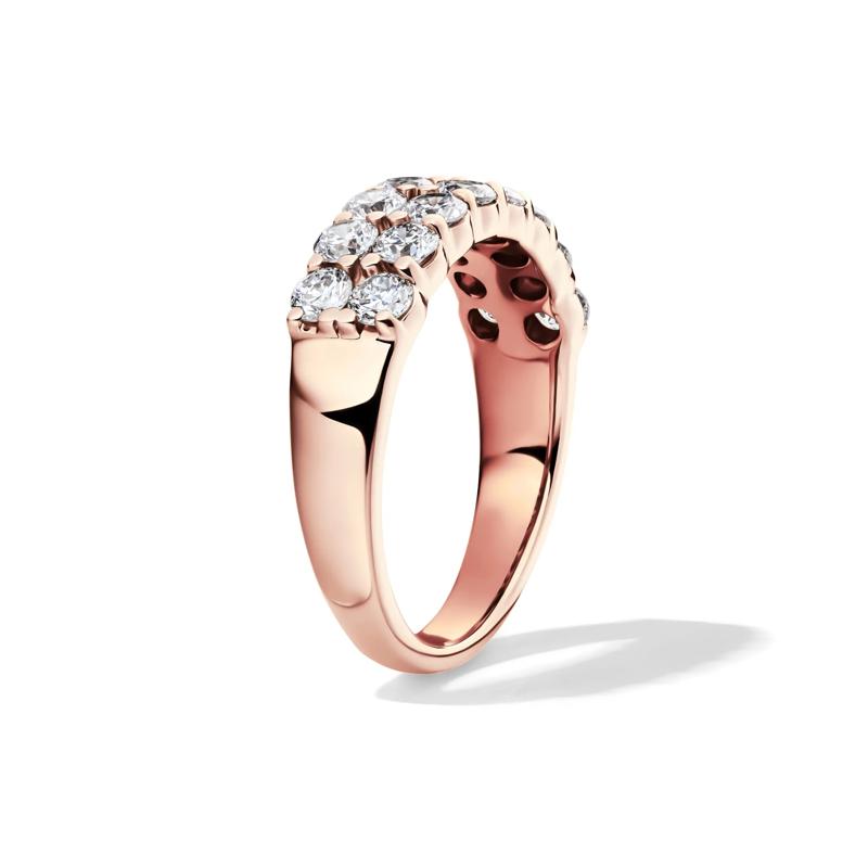 Lab Grown Diamond Double Row Anniversary Band in 10K Rose Gold &#40;1 1/2 ct. tw.&#41; – Image 3 of 4