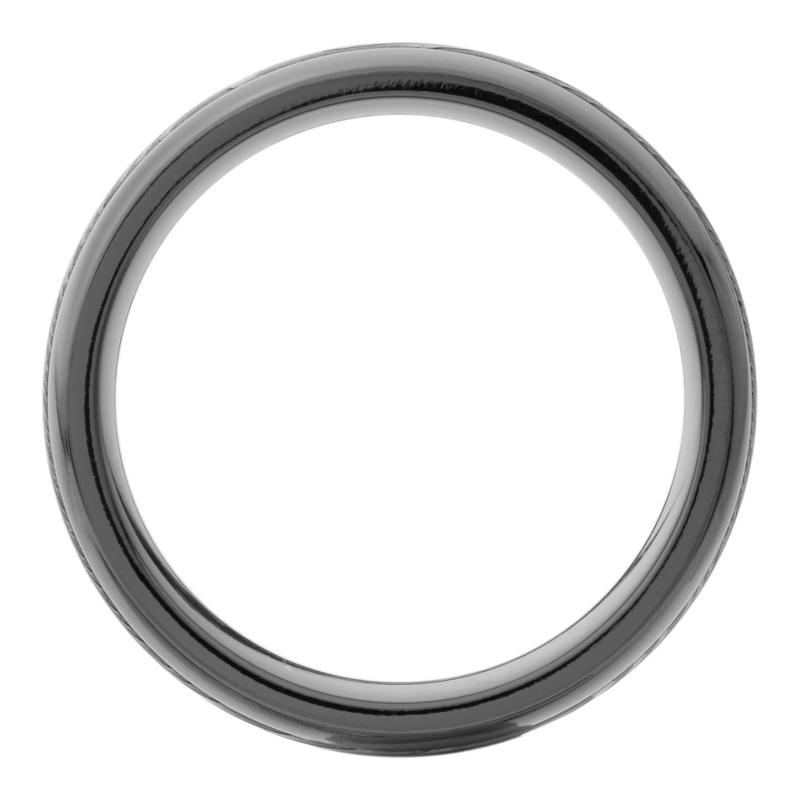 Men&rsquo;s Damascus Inlay Wedding Band in Black Zirconium, 8MM  – Image 2 of 3