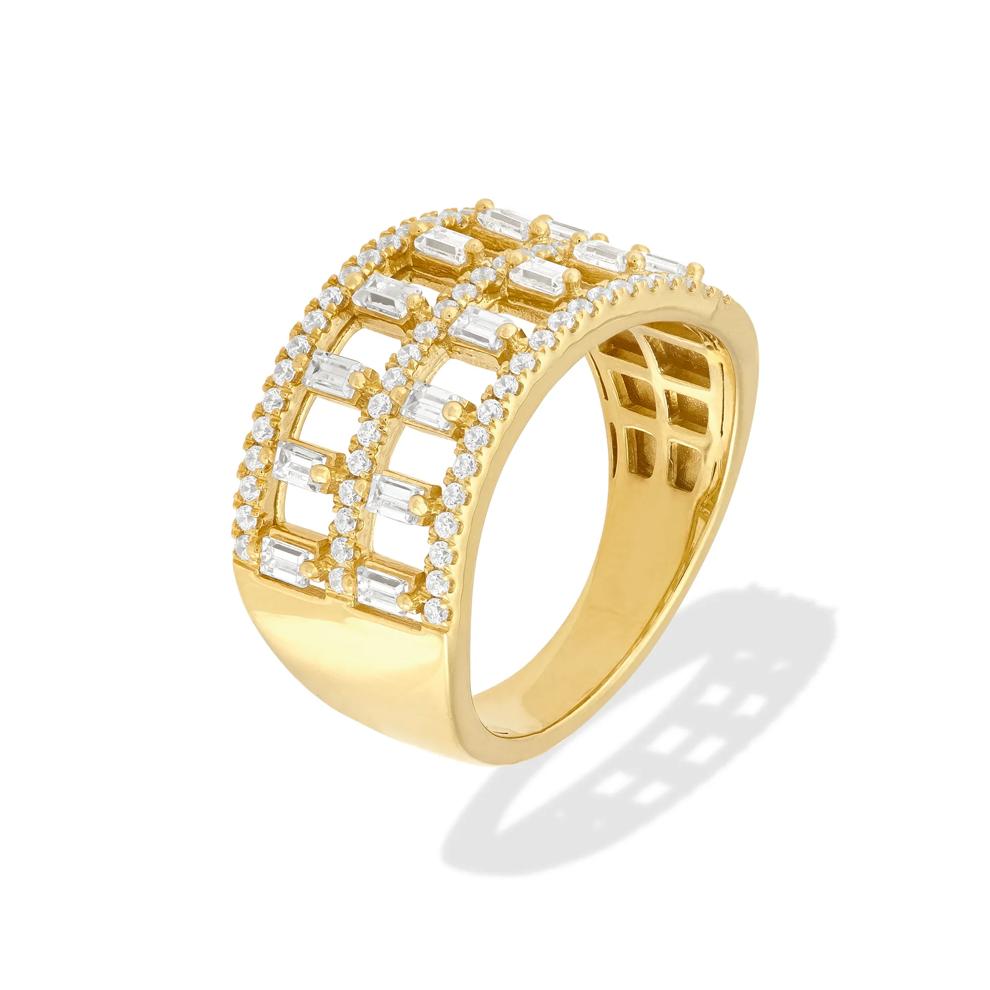 Lab Grown Diamond Open Double Row Band in 14K Yellow Gold (1 ct. tw.) – Image 3 of 4