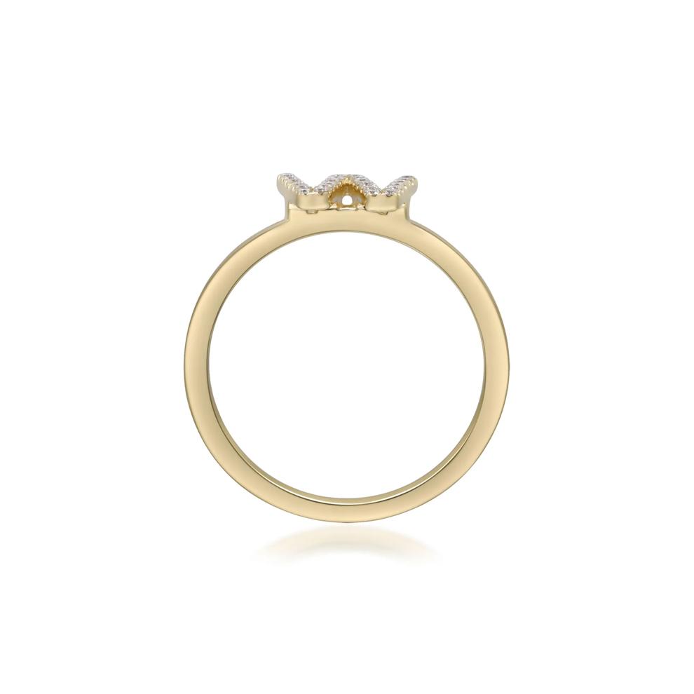 Diamond Accent "W" Initial Ring in 10K Yellow Gold – Image 2 of 5