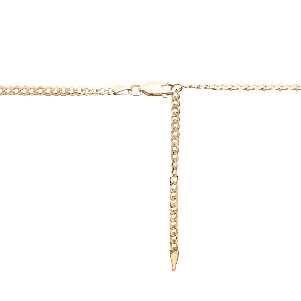 Lab-Created White Sapphire Cuban Link Necklace in Vermeil – Image 4 of 5