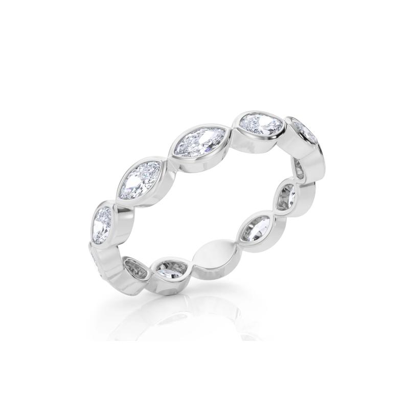 Diamond Marquise Bezel-Set True Eternity Band in 14K White Gold – Image 5 of 5