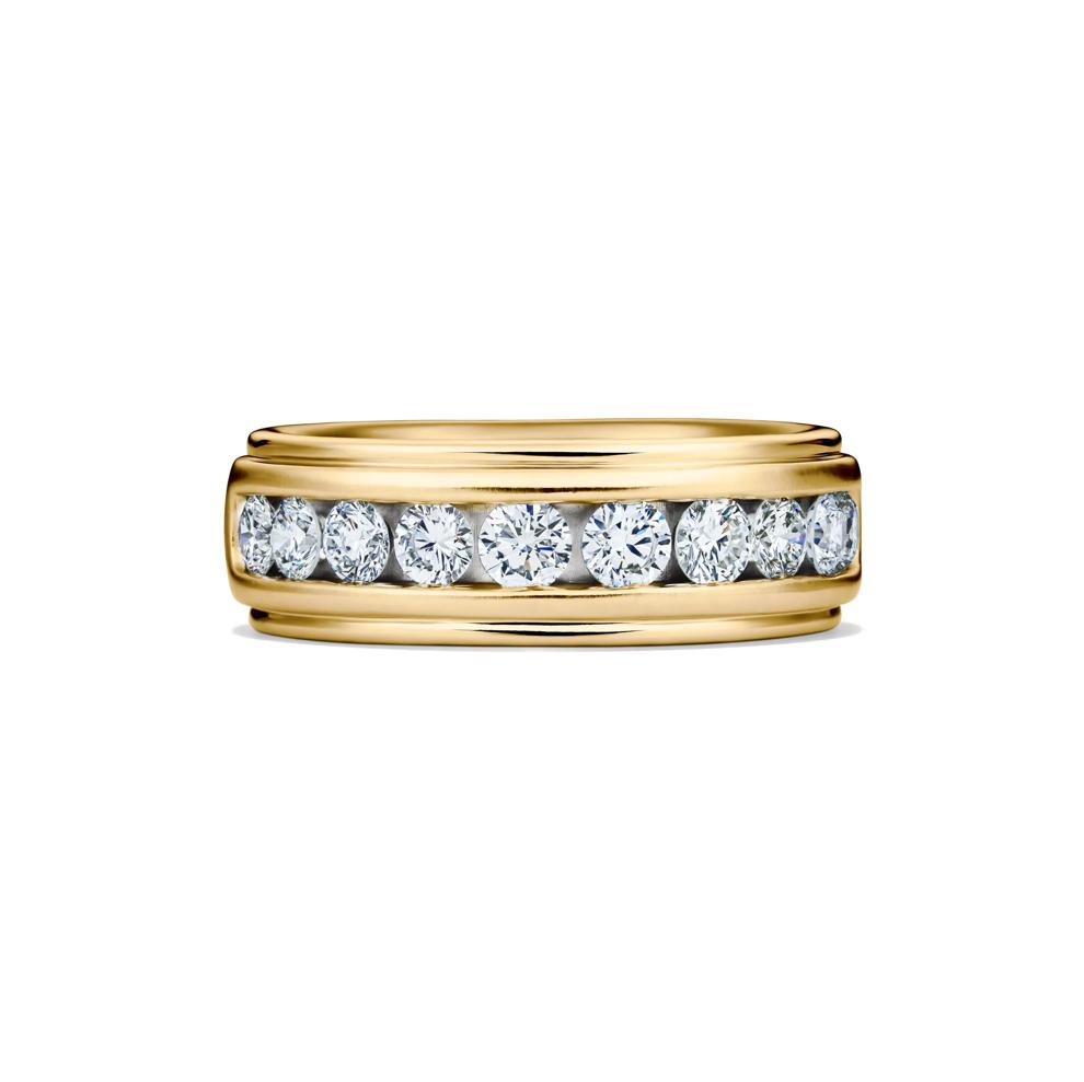 Men's Lab Grown Diamond Channel-Set Band in 10K Yellow Gold (1 1/2 ct. tw.) – Image 1 of 4