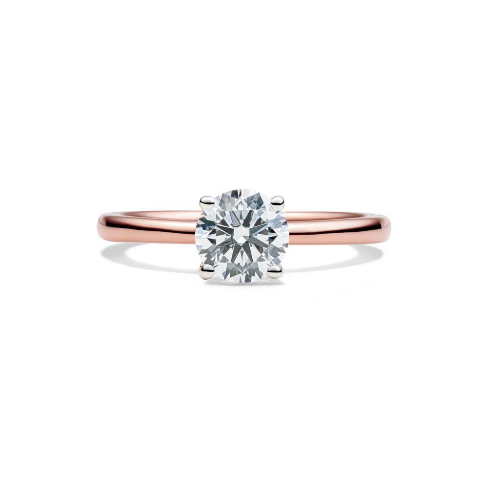 Lab Grown Diamond Solitaire Round Engagement Ring in 14k Rose Gold (1 ct.) – Image 1 of 4