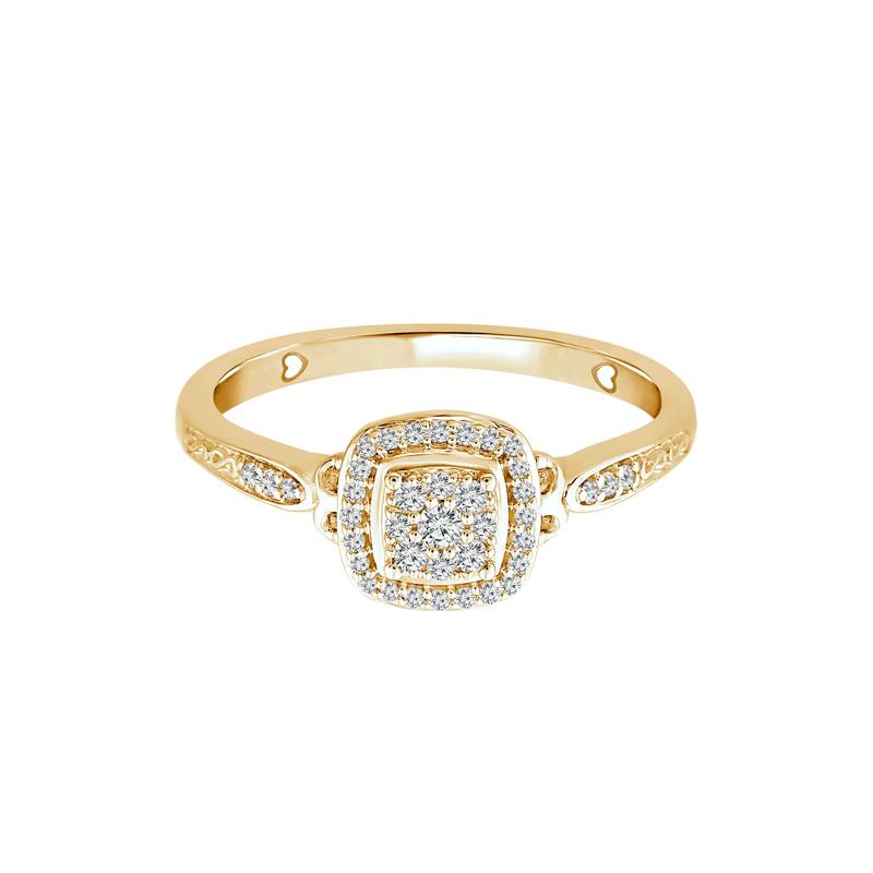 Diamond Composite Promise Ring in 10K Yellow Gold &#40;1/7 ct. tw.&#41; – Image 1 of 3