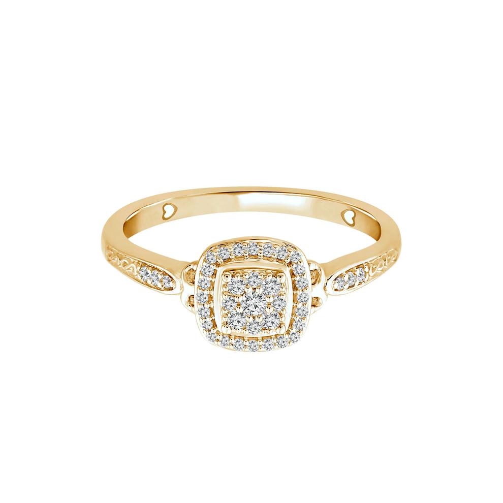 Diamond Composite Promise Ring in 10K Yellow Gold (1/7 ct. tw.) – Image 1 of 3