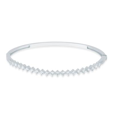 Lab Grown Diamond Prong-Set Bangle Bracelet in 10K White Gold (2 ct. tw.)