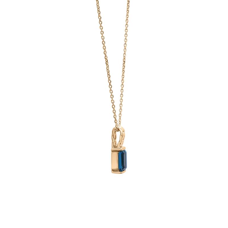 London Blue Topaz Curb Link Pendant in Vermeil – Image 3 of 6