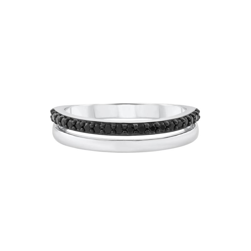 Black Diamond Ring in Sterling Silver &#40;1/5 ct. tw.&#41; – Image 1 of 3