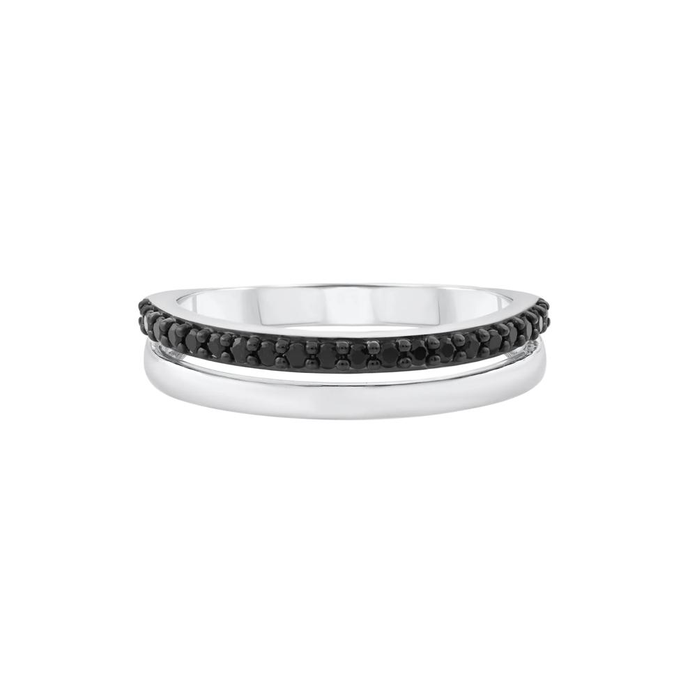 Black Diamond Ring in Sterling Silver (1/5 ct. tw.) – Image 1 of 3