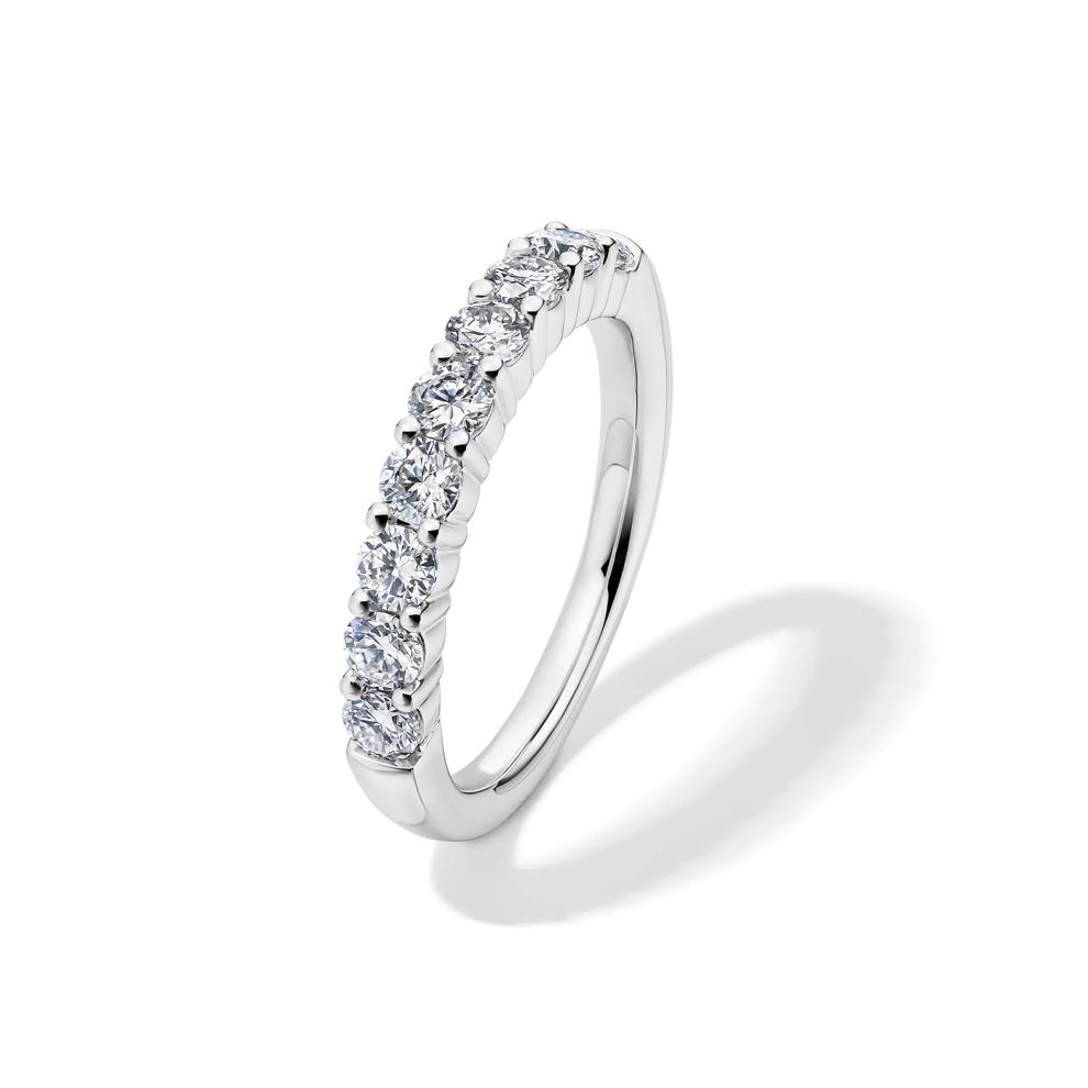Lab-Created Moissanite Round Band Ring in 10K White Gold (1 ct. dew) – Image 4 of 4