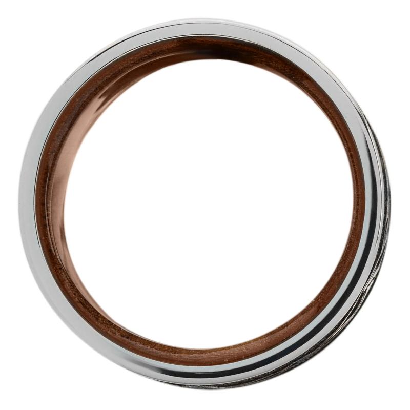 Men&#39;s Mountain Band in Titanium with Walnut Hardwood Interior, 8MM – Image 2 of 3