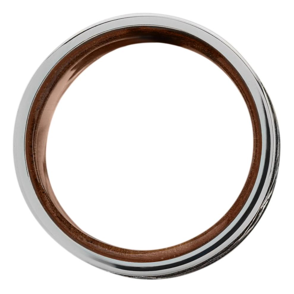 Men's Mountain Band in Titanium with Walnut Hardwood Interior, 8MM – Image 2 of 3