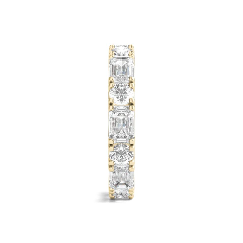 Round and Emerald-Cut Diamond Eternity Band in 14k Yellow Gold (5 ct. tw.) – Image 3 of 3