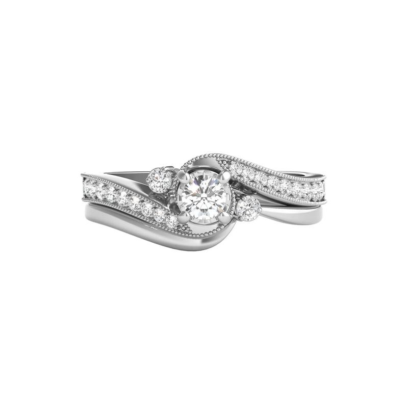 3/8 ct. tw. Diamond Engagement Ring Set in 10K White Gold – Image 1 of 2