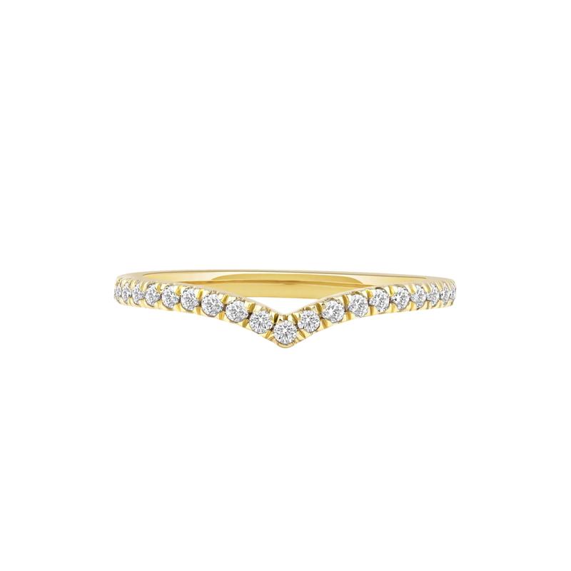 Birdie Lab Grown Diamond Chevron Band in 14K Yellow Gold &#40;1/4 ct. tw.&#41; – Image 1 of 5
