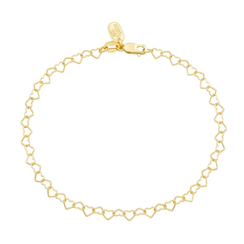 Heart-Link Bracelet in Vermeil, 7.5&quot; – Image 3 of 4
