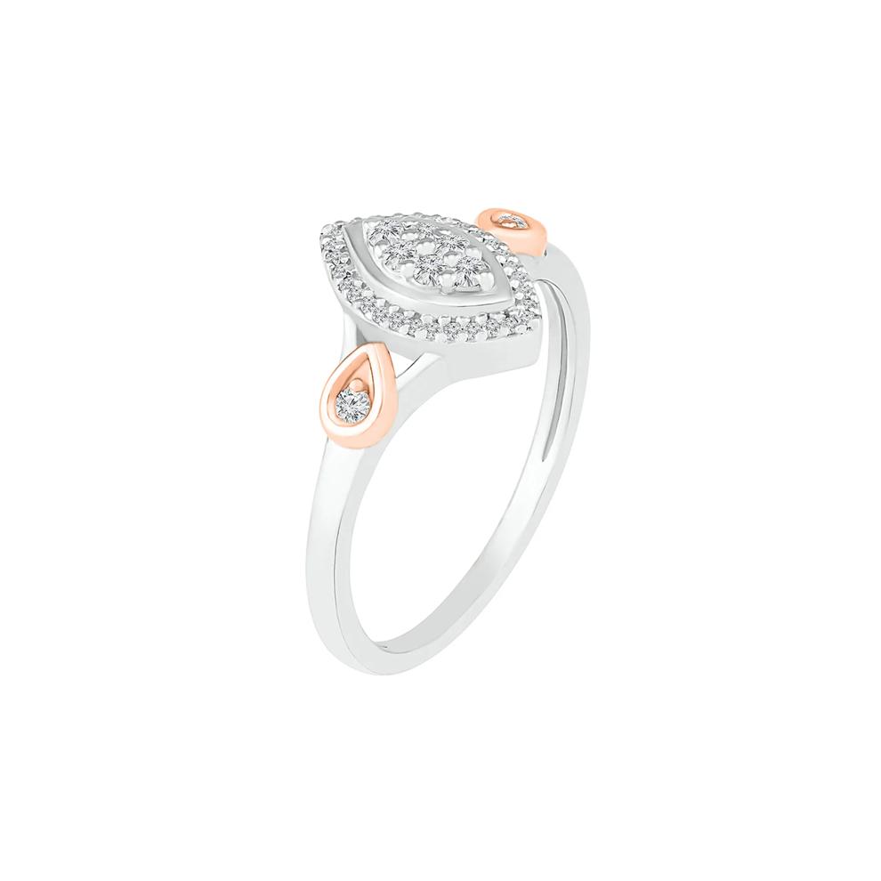 Marquise Diamond Cluster Promise Ring in Sterling Silver (1/7 ct. tw.) – Image 5 of 5