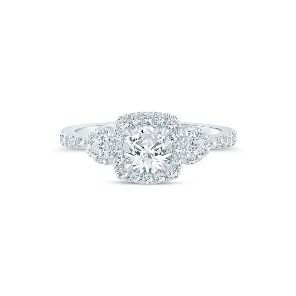 Lab Grown Diamond Round Engagement Ring in 14K White Gold (1 ct. tw.) – Image 1 of 3