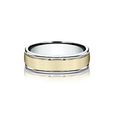 Men's Satin Finish Band in 14K Gold, 6MM