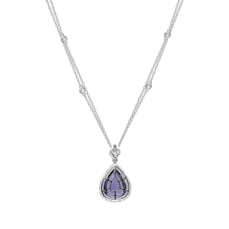 Pear-Shaped Tanzanite &amp; Diamond Pendant in 18K White Gold &#40;5/8 ct. tw.&#41; – Image 3 of 3