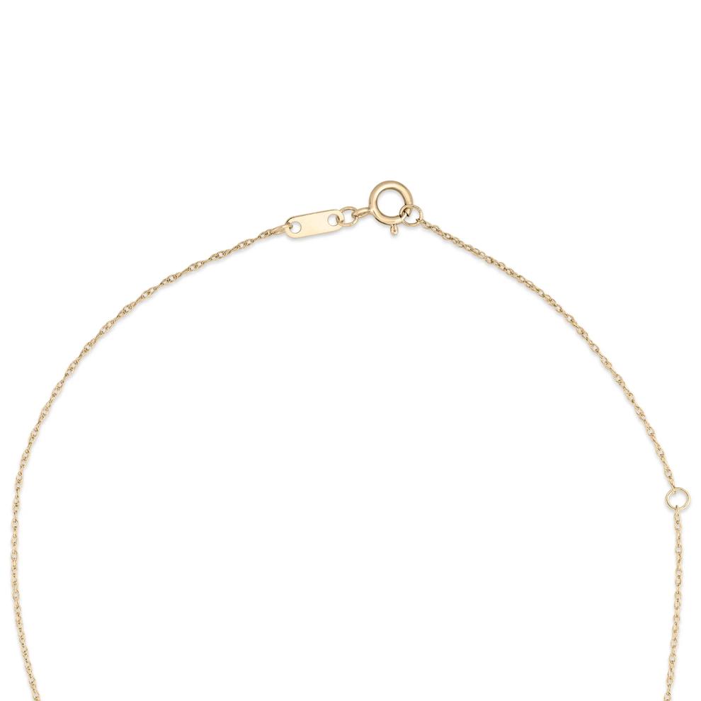 Blue Sapphire &amp; Diamond Halo Pendant Necklace in 10K Yellow Gold (1/4 ct. tw.) – Image 3 of 4