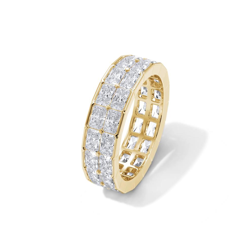 Lab Grown Diamond Double Row Eternity Band in 14K Yellow Gold (4 ct. tw.) – Image 4 of 4