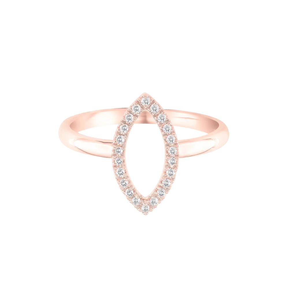 Marquise-Shaped Ring with Diamonds in 10K Rose Gold (1/10 ct. tw.) – Image 1 of 3