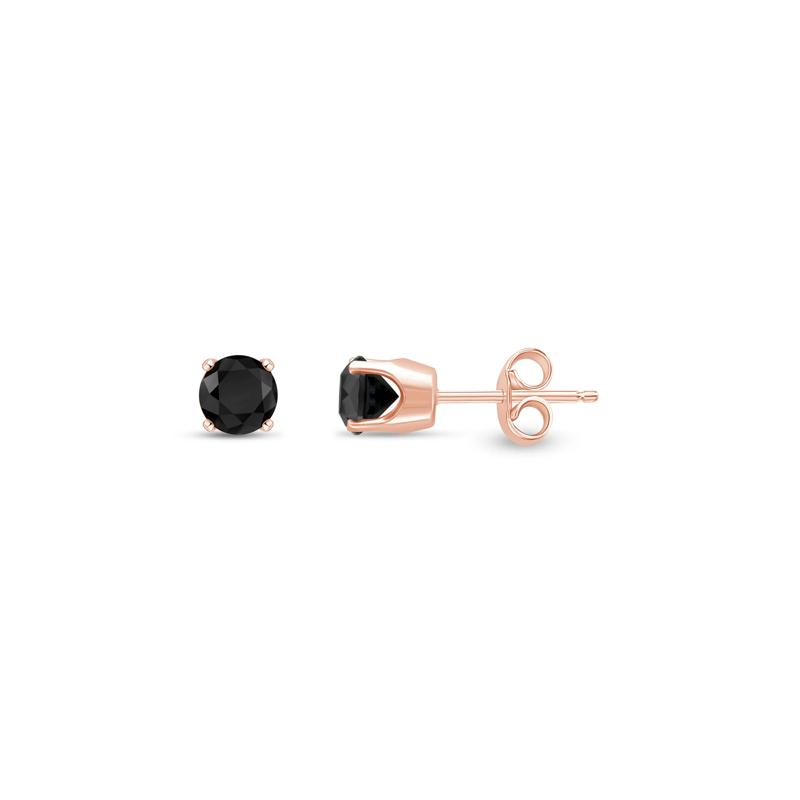 1 ct. tw. Black Diamond Stud Earrings in 14K Rose Gold – Image 1 of 1