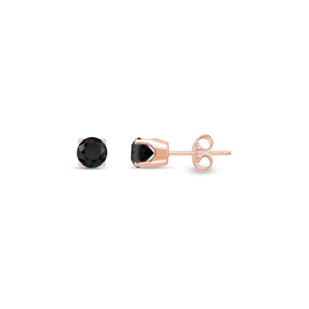 1 ct. tw. Black Diamond Stud Earrings in 14K Rose Gold – Image 1 of 1