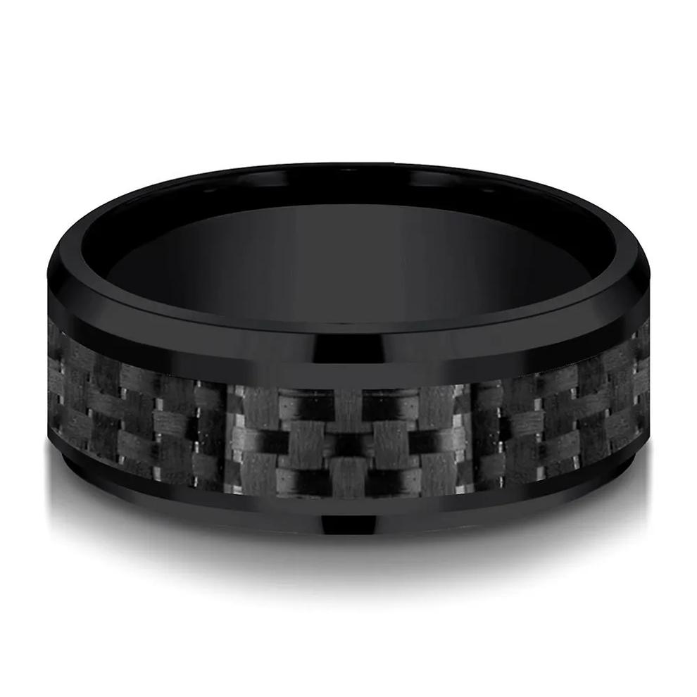 Men's Band in Black Titanium &amp; Carbon Fiber, 8MM – Image 1 of 3