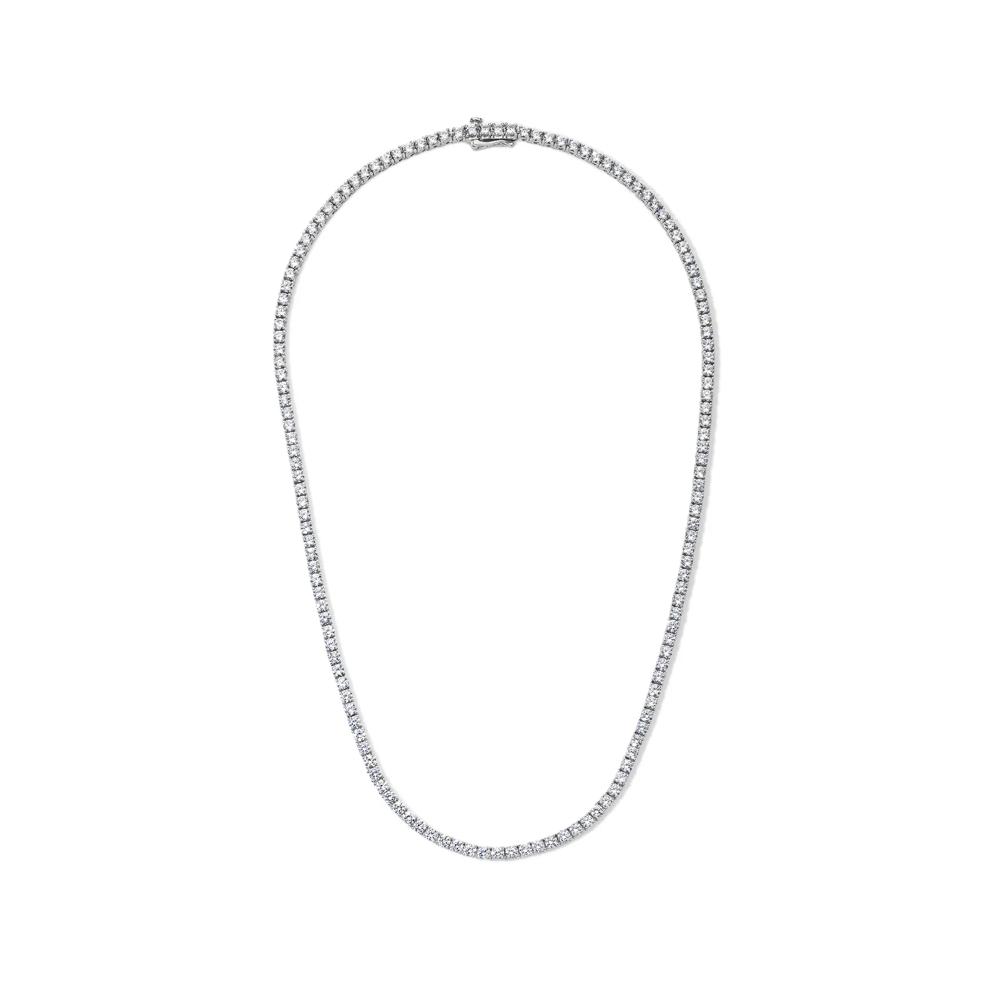 Lab-Created White Sapphire Tennis Necklace in Sterling Silver – Image 4 of 4