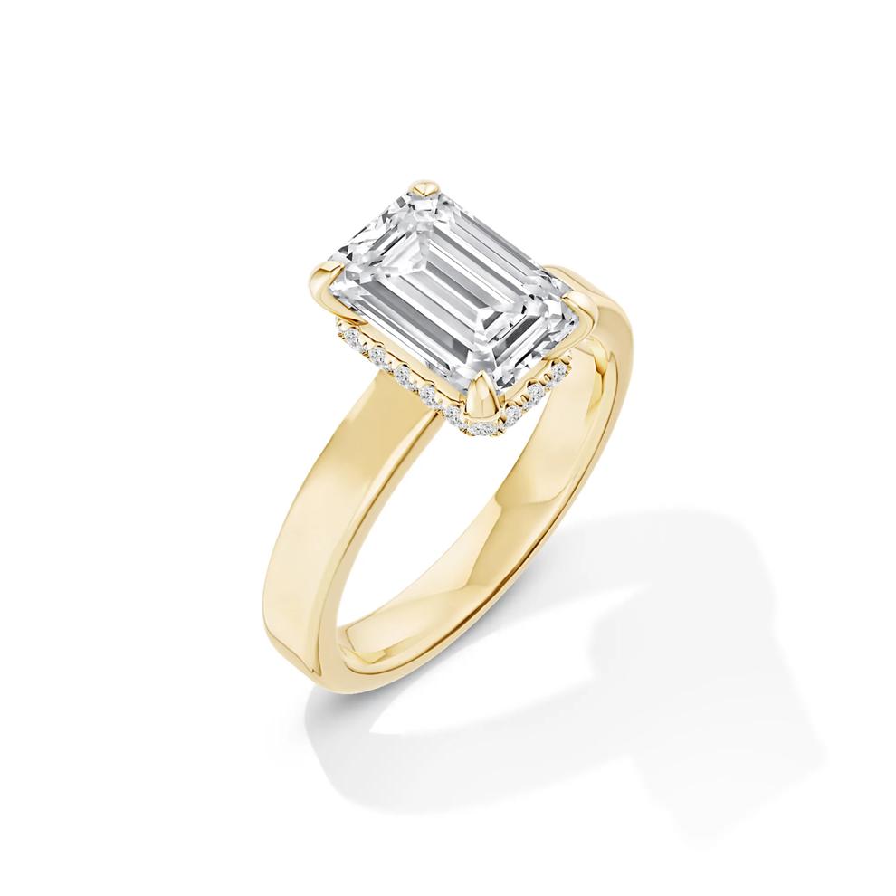 Lab Grown Diamond Emerald-Cut Center Engagement Set in 14K Yellow Gold (4 ct. tw.) – Image 5 of 6