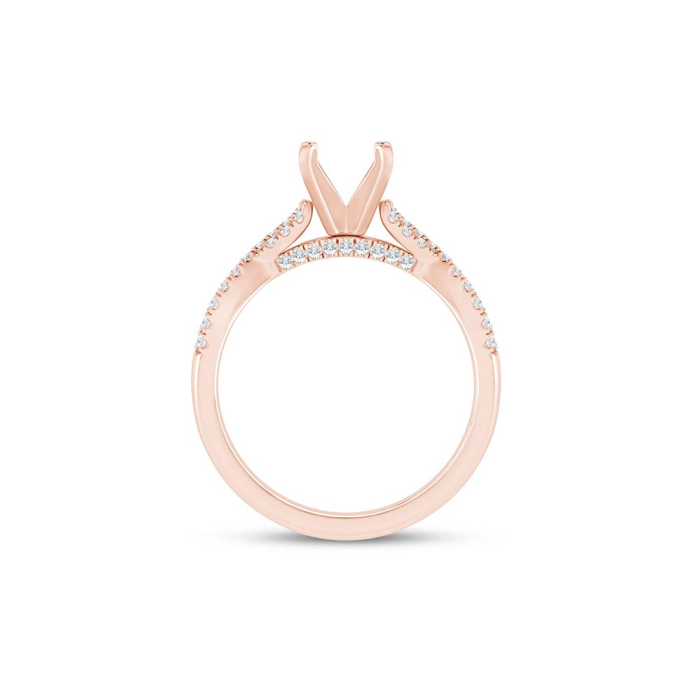 Lab Grown Diamond Twist Semi-Mount Ring in 14K Rose Gold (1/4 ct. tw.) – Image 4 of 6